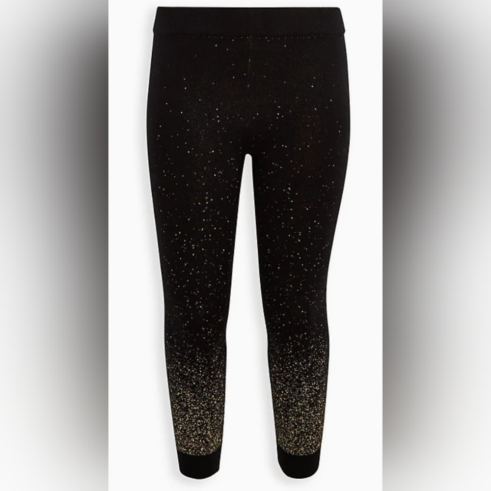TORRID Black SPARKLE Platinum Lurex Sweater Leggings! NWT! - Picture 5 of 9